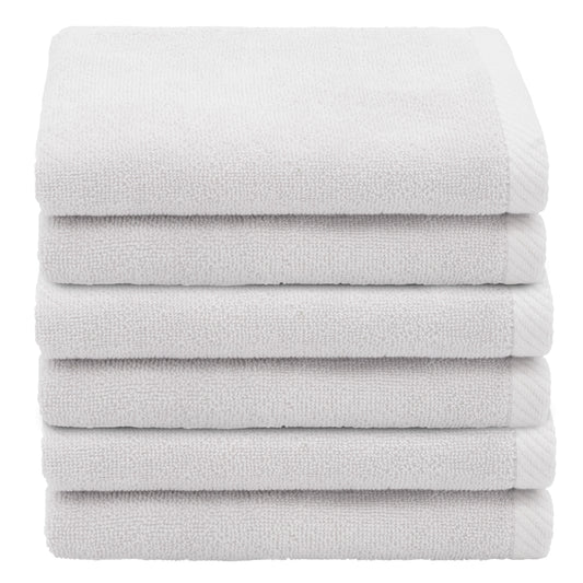 Authentic Hotel and Spa  100% Turkish Cotton Ediree Fingertip Towels - Set of 6 Silver