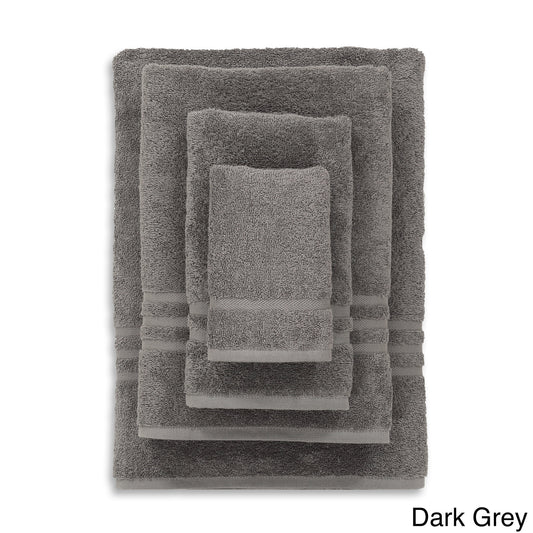 Authentic Hotel and Spa  Omni Turkish Cotton 4-piece Terry Bath Towel Set Dark Grey