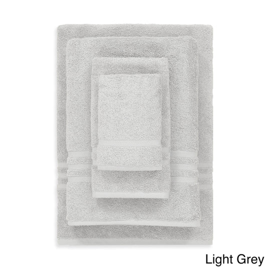 Authentic Hotel and Spa  Omni Turkish Cotton 4-piece Terry Bath Towel Set Light Grey