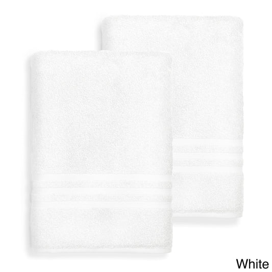 Authentic Hotel and Spa  Omni Turkish Cotton Terry Oversized Bath Sheet Towels (Set of 2) White