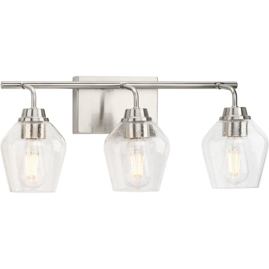 Avec Adalyn Collection 3-Light Matte Black Dimmable Vanity Light with Clear Glass Shades