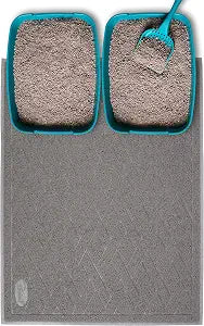 Pawkin Cat Litter Mat, Jumbo XX-Large, 4x3 Feet, Fits Two Litter Boxes or Extra Coverage for One Box, Gray