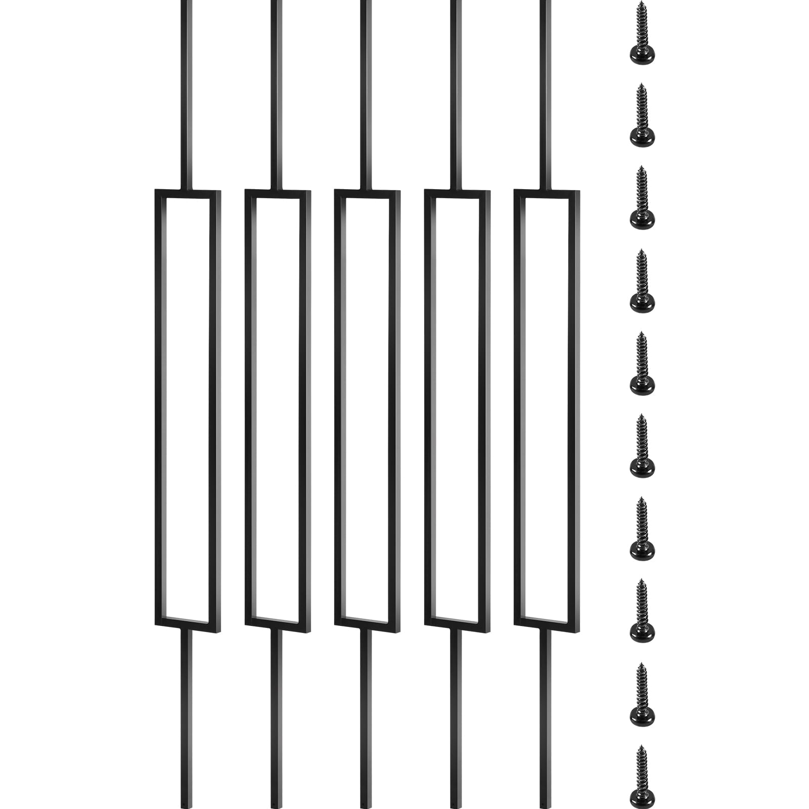 BENTISM Deck Balusters Metal Deck Spindles 10 Pack 44 inch Iron Stair Railing