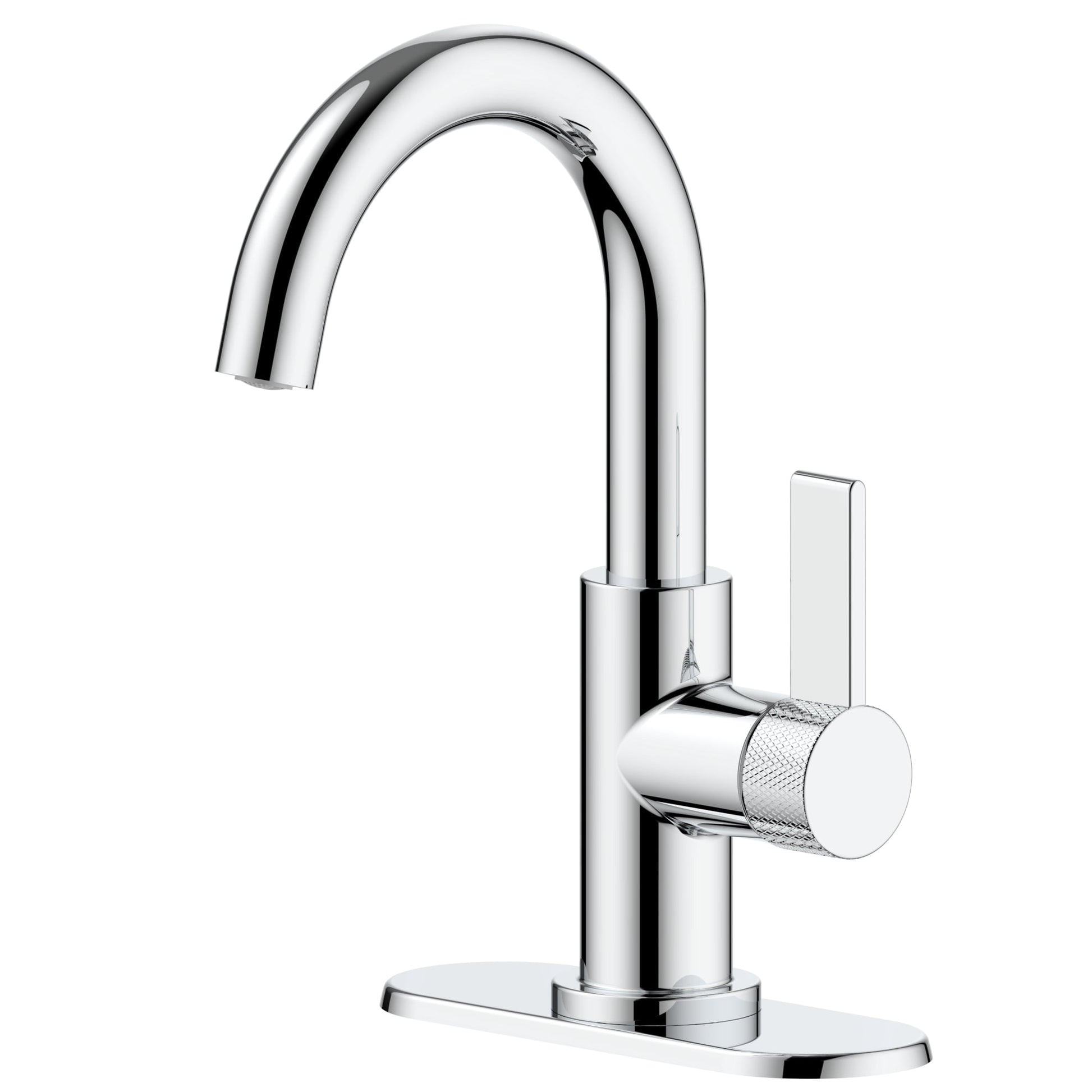Better Homes & Gardens Chrome Single Handle High-Arc Bathroom Faucet with Knurled Handle