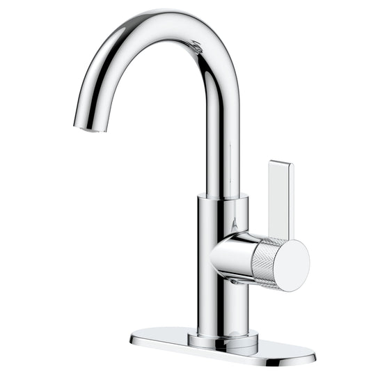 Better Homes & Gardens Chrome Single Handle High-Arc Bathroom Faucet with Knurled Handle