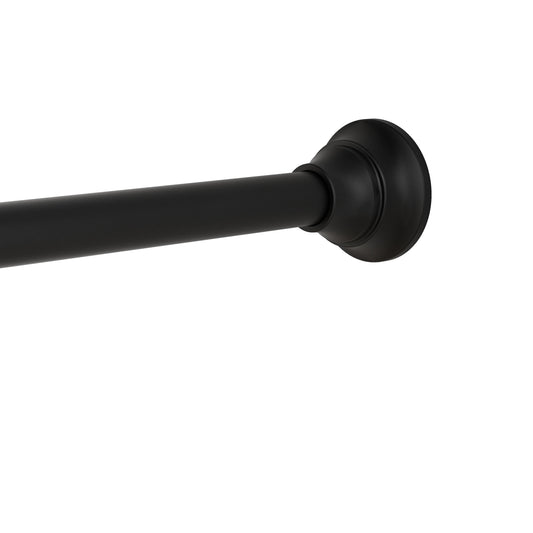 Better Homes & Gardens Wave Finial No Rust 43â€ to 72â€ Adjustable Tension Shower Curtain Rod, Black