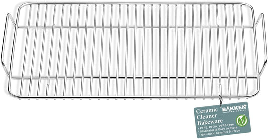 Bakken- Swiss Stainless Steel Cooling Rack - Heavy-Duty, Non-Toxic, Durable Quality, Proper Size for Sheet Pan - Dishwasher Safe, Easy Clean