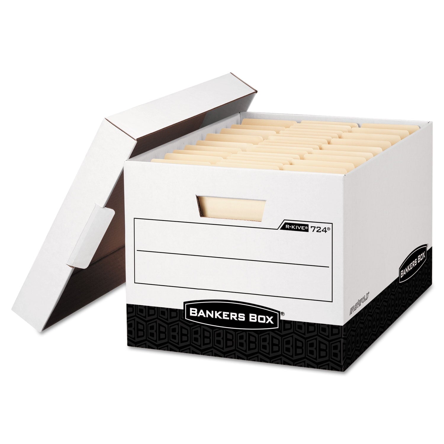 Bankers Box 12 Pack R-KIVE Heavy-Duty File Storage Boxes, FastFold, Lift-Off Lid, Letter