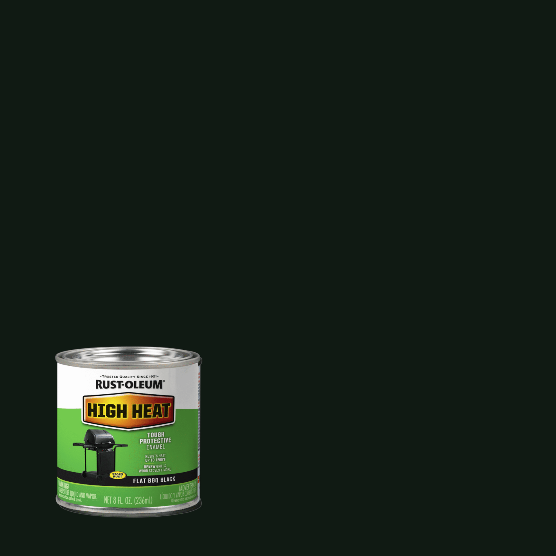 6 Pack, Bar-B-Que Black, Rust-Oleum Specialty Satin High Heat Paint- Half Pint