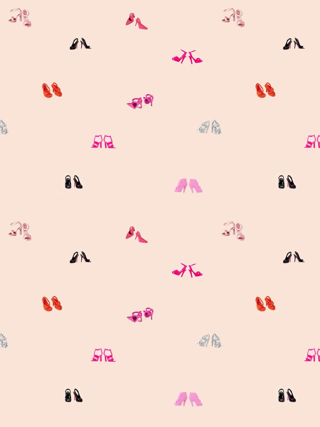 Barbie Heel Toss Removable Vinyl Wallpaper, Peach