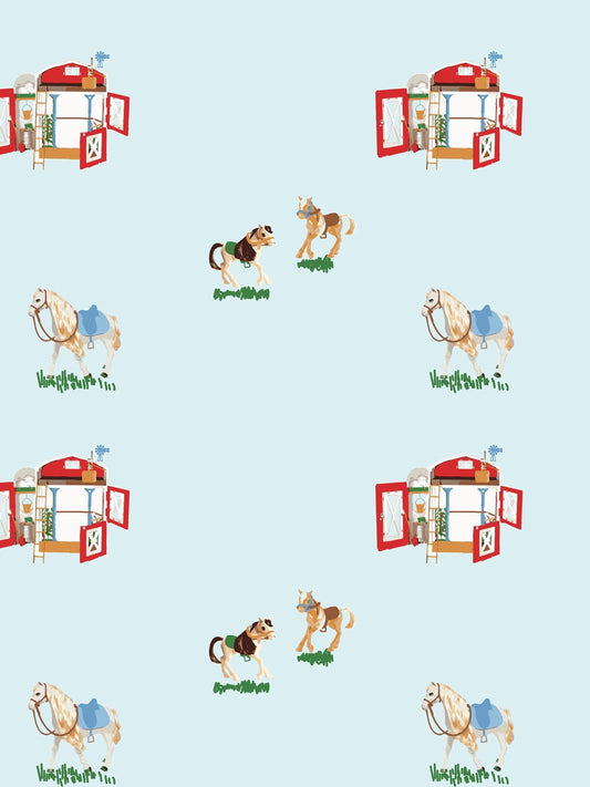 Barbie's Stable Removable Vinyl Wallpaper, Sky