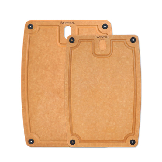 Pine Fiber Composite Reversible Cutting Board 2-Pack with Juice Groove, Medium & Large, Dishwasher Safe