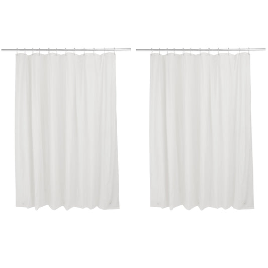Bath Bliss 2 Pack PVC Splash Guard Bathroom Shower Liner in Solid White