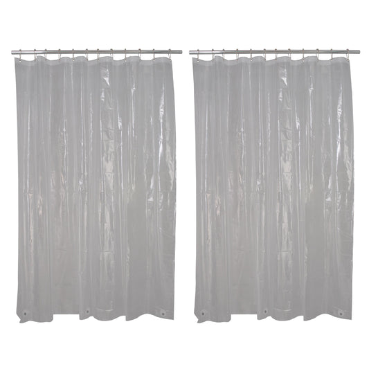 Bath Bliss 2 Pack PVC Splash Guard Clear Bathroom Shower Liner