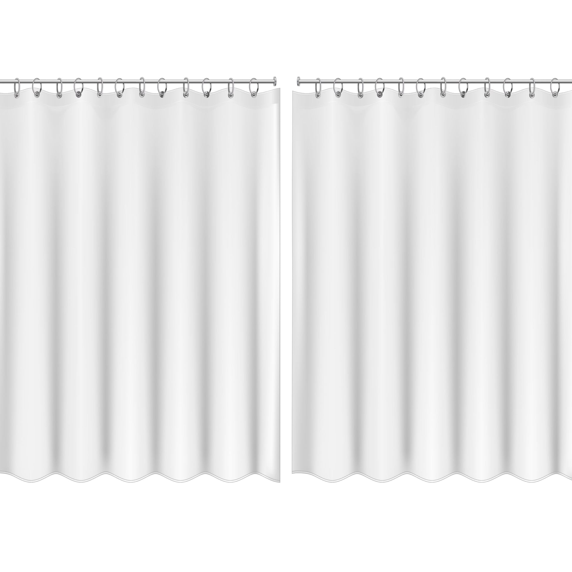 Bath Bliss 2 Pack Peek A Boo Hotel Weight Shower Curtain Liner in Frost