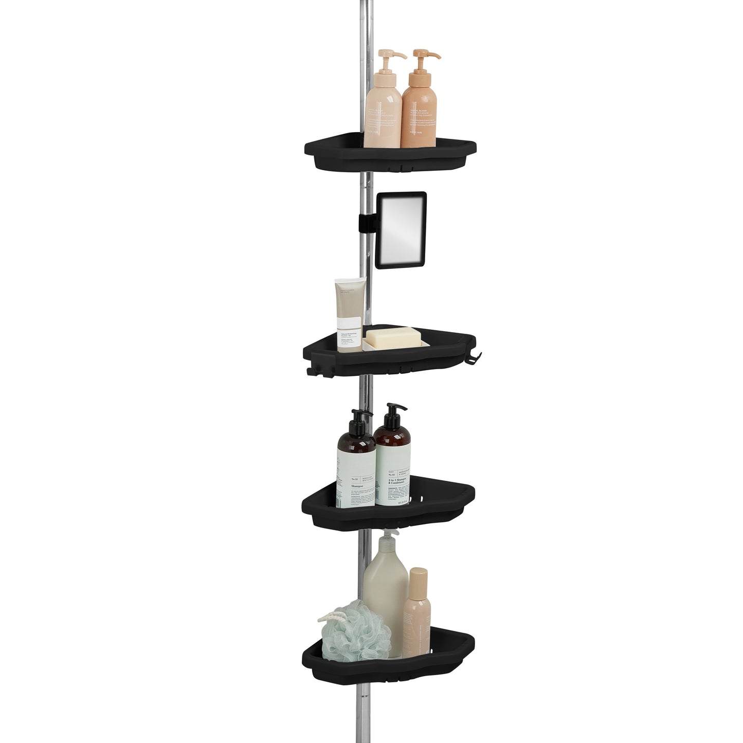 Bath Bliss Aluminum 4 Tier Corner Shower Organizer in Black