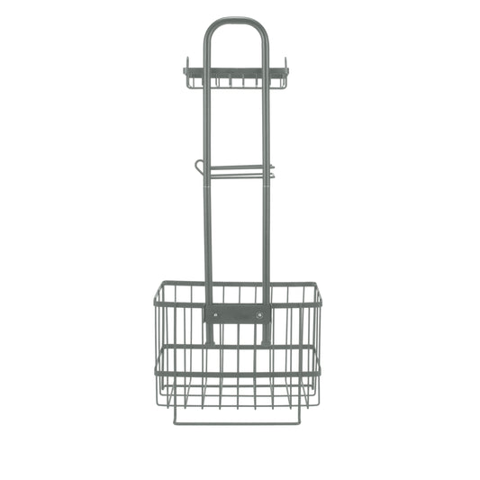 Bath Bliss Cottage Collection Adjustable Three Shelf Bathroom Organizer in Grey