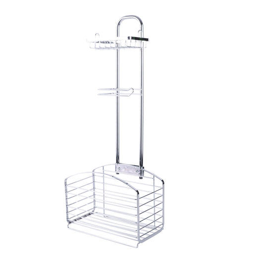 Bath Bliss Harbor Collection Adjustable Two Shelf Bathroom Organizer in Chrome