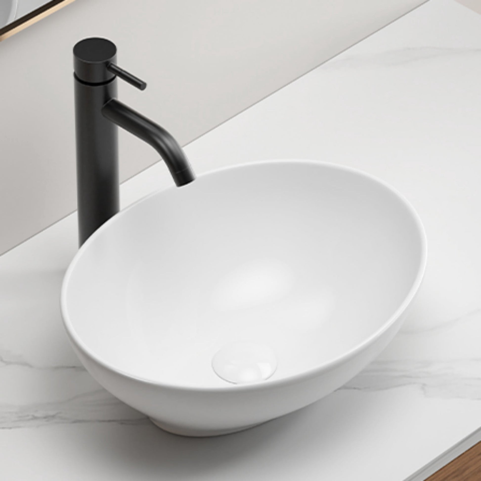Bathroom Vessel Sink,Small Sink Above Counter,White Porcelain Ceramic,Bathroom Vanity Sink,Bowl