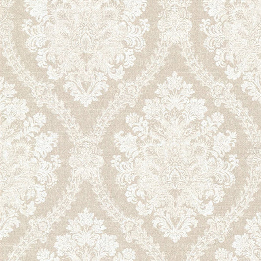 Amarissa Linen Jacquard Damask Wallpaper