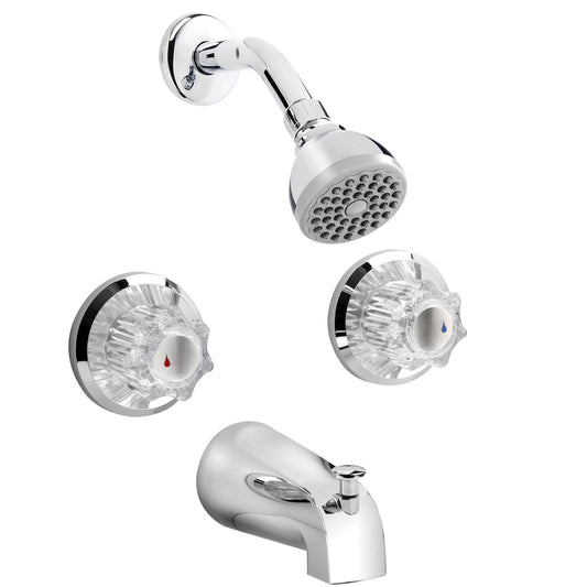 Belanger by Keeney 2-Handle Tub / Shower Complete Faucet Set with Swivel Showerhead, Polished Chrome