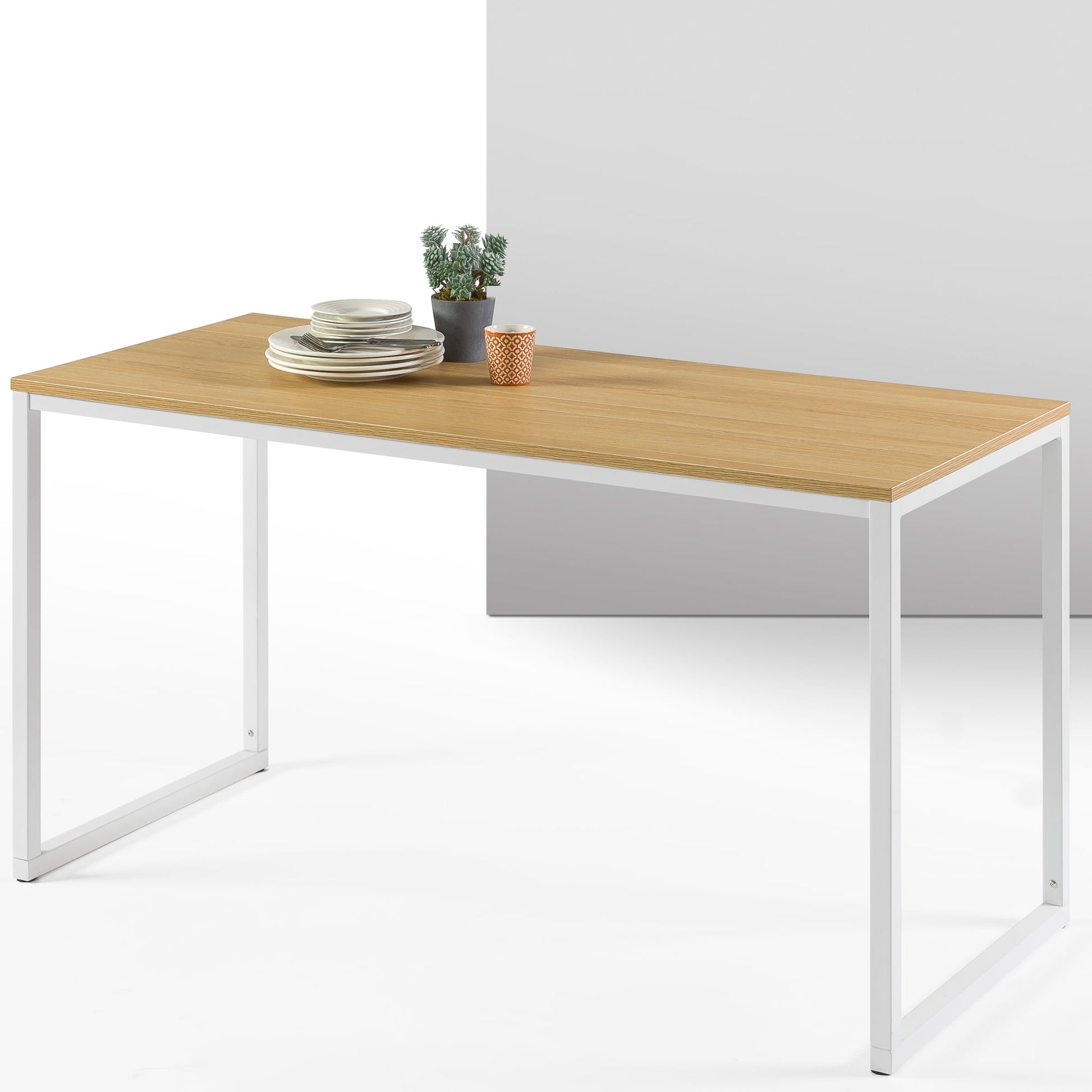 Bellamy Studios Jennifer 55" x 29" White Frame Desk, Natural