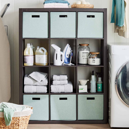 Better Homes & Gardens 12 Cube Storage Organizer, Tobacco Oak