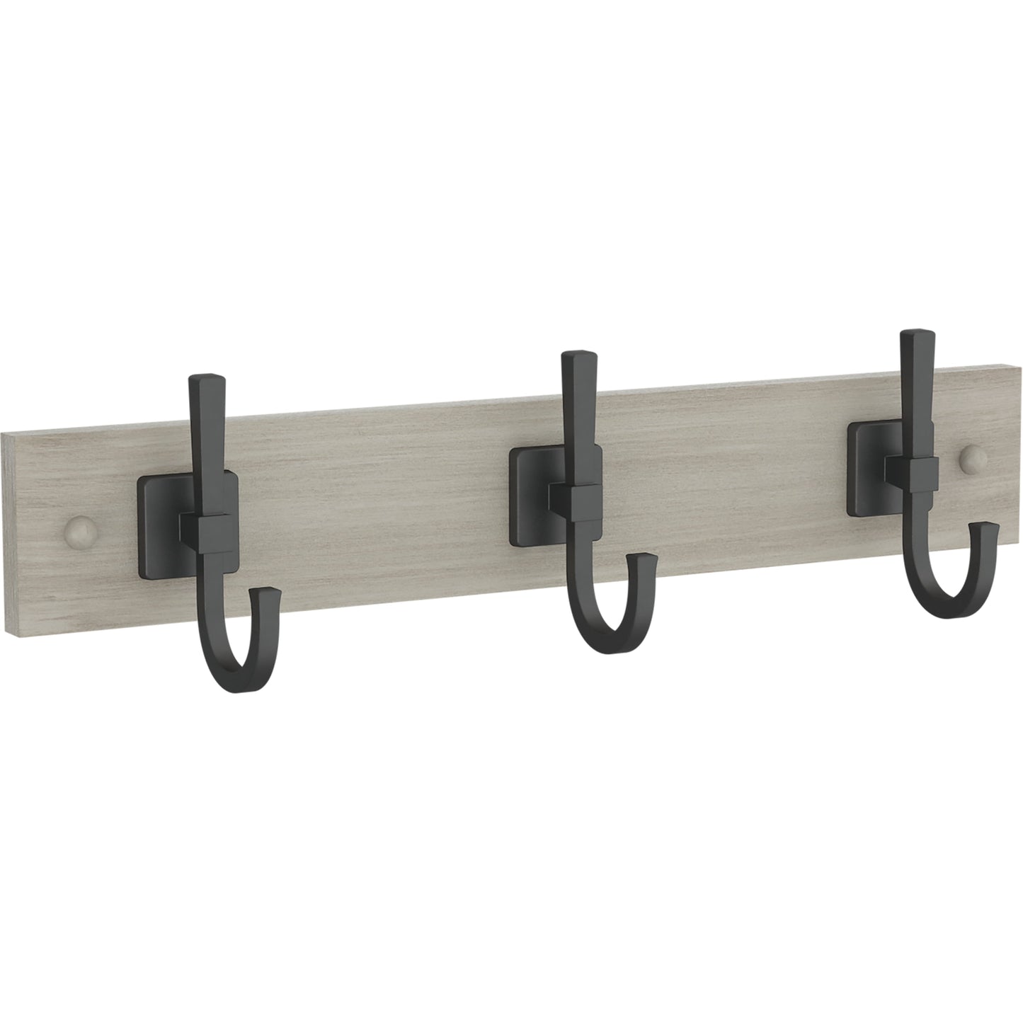 Better Homes & Gardens Estante de 3 Ganchos para Molinillo de Metal y Madera de 18", Gris y Negro