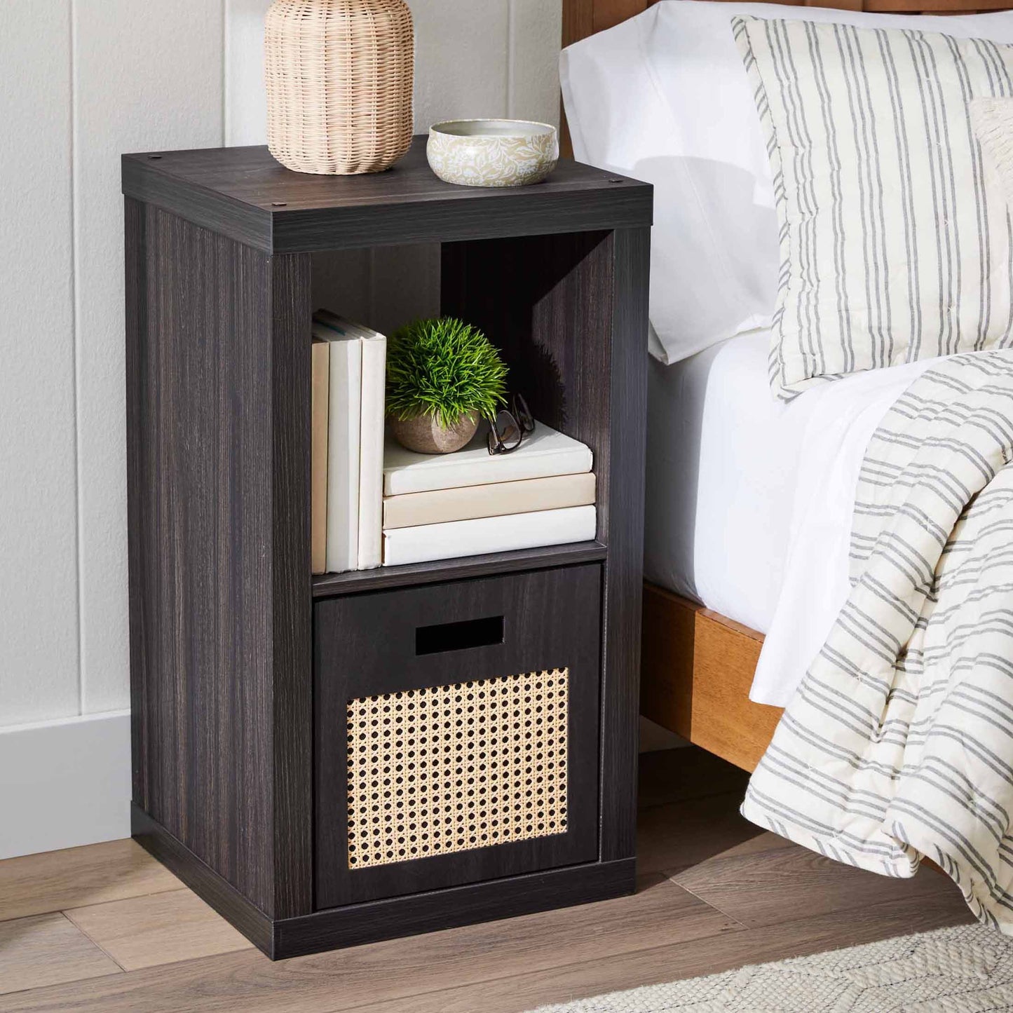 Better Homes & Gardens 2 Cube Storage Organizer, Tobacco Oak