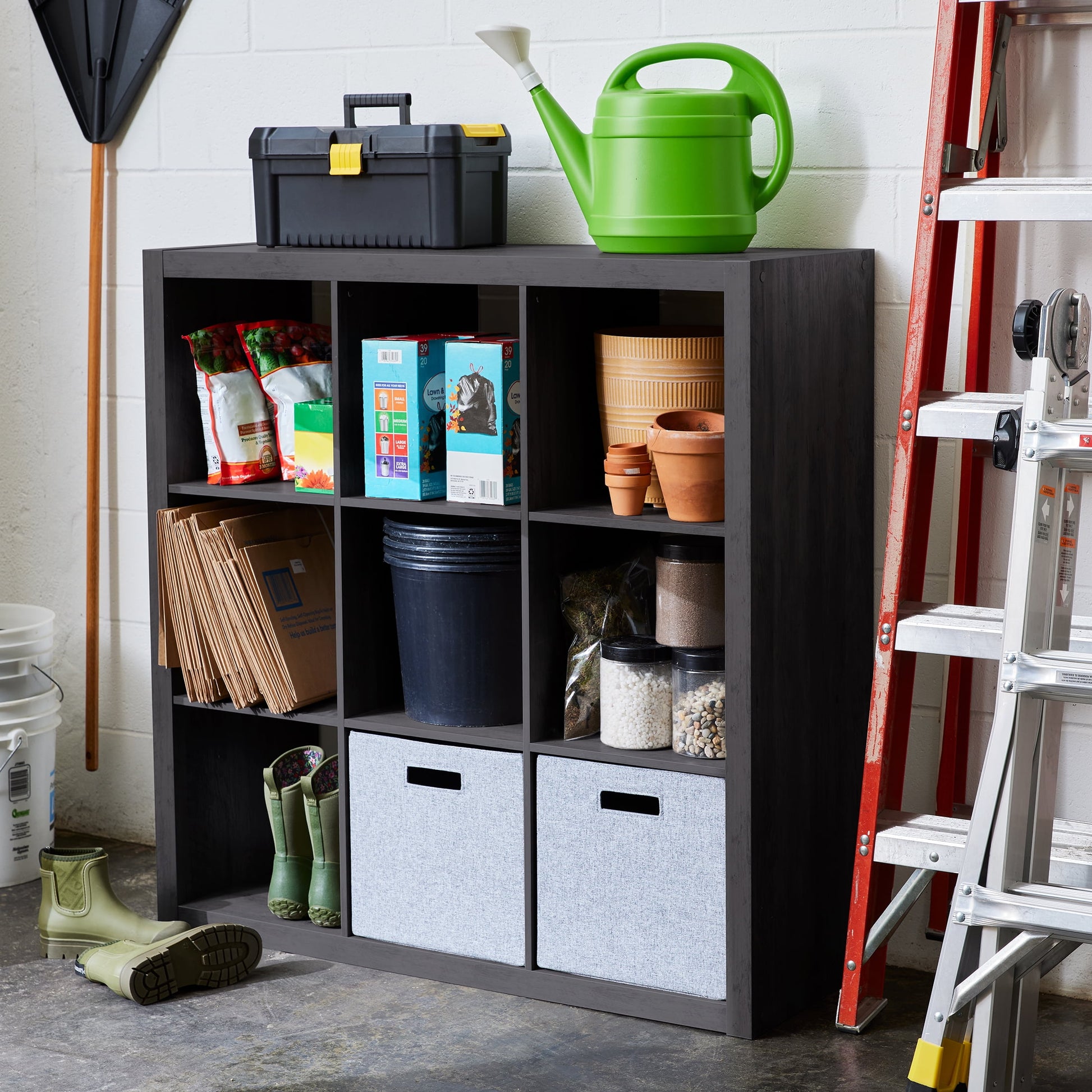 Better Homes & Gardens 9 Cube Storage Organizer, Charcoal