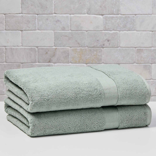 Better Homes & Gardens Signature Soft Solid Cotton 2 Piece Bath Sheet Set,Green River