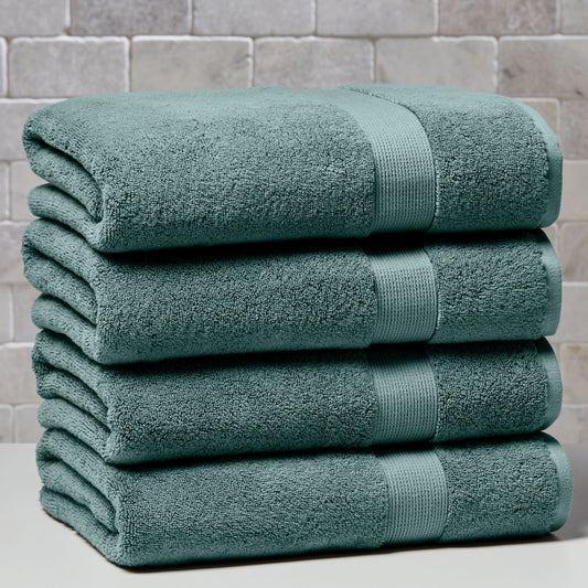 Better Homes & Gardens Signature Soft Solid Cotton 4 Piece Bath Bath Towel Set,Nimbus Blue