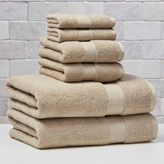 Better Homes & Gardens Signature Soft Juego de 6 Toallas de BaÃ±o de AlgodÃ³n SÃ³lido, Blanco Ãrtico