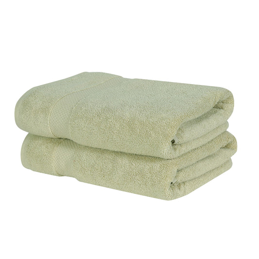 Better Trends 2-Pack Bath Towels 100% Ring Spun Cotton Lightweight, Soft, Extra Absorbent Bath Towels Set for Bathroom Gym Travel Camp Pool Sage-Splash Collection
