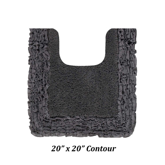 Better Trends 20" x 20" U-Shape Toilet Rug, 100% Cotton Bathroom Rug, Contour Mat, Water Absorbent, Non-Slip Bath Mat, Machine Washable, Gray Shaggy Border Collection