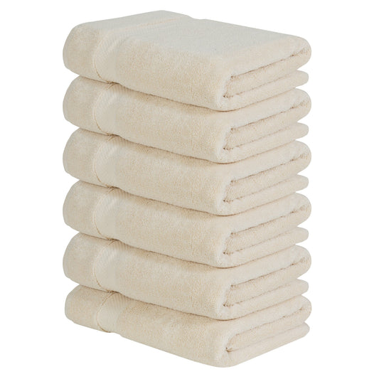 Better Trends 6-Pack Bath Towels 100% Ring Spun Cotton Lightweight, Soft, Extra Absorbent Bath Towels Set for Bathroom Gym Travel Camp Pool Sand-Splash Collection