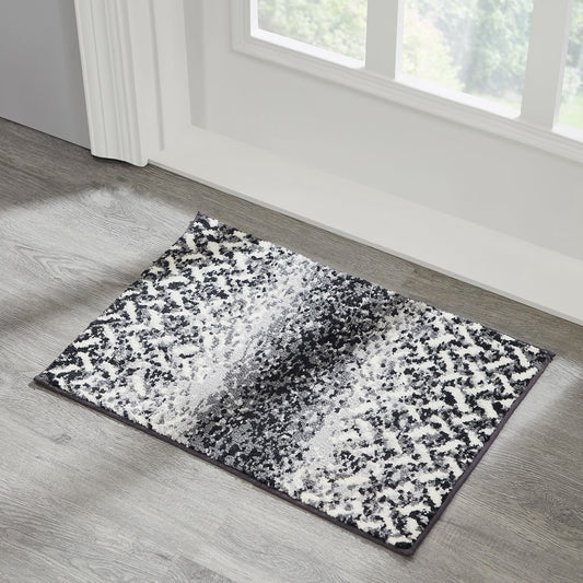 Better Trends Bath Rug Set 3 Piece Bath Mat Non Slip Micro Polyester Bathroom Floor Set, Shower, Tub, Casablanca Collection â€“ (Gray)