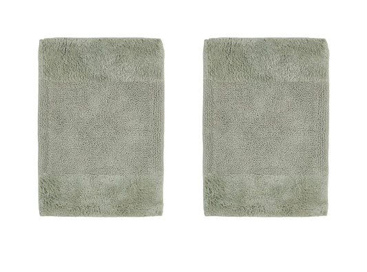 Better Trends 2 Piece Bathroom Rug Set, 100% Cotton, Extra Soft Tufted Bath Mat, Water Absorbent & Non Slip Bath Rug, (Dark Sage) Granada Collection