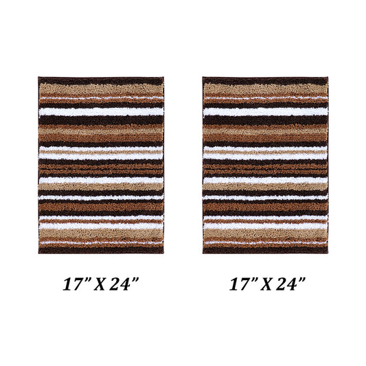 Better Trends 2 Piece Bathroom Rug Set 100% Polyester Soft Water Absorbent Non Slip Bath Mat Machine Washable Rug Griffie Collection - Gray