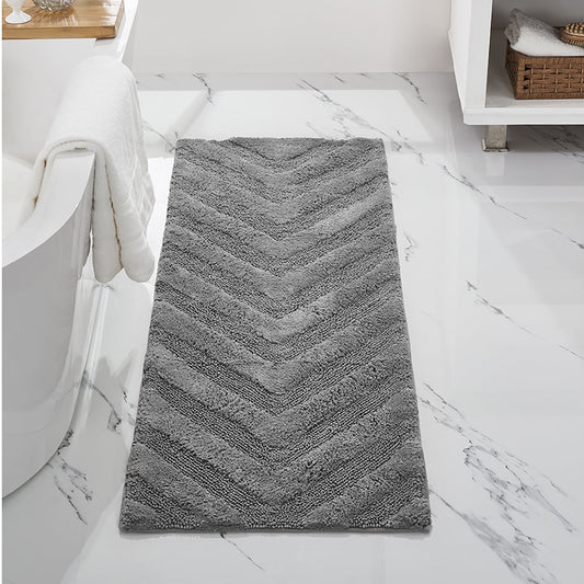 Better Trends Tapete de BaÃ±o Tipo Pasillo Largo Extra Suave Antideslizante Tapete de BaÃ±o Absorbente de Agua 100% AlgodÃ³n Tapete Lavable 20" x 60" Gris ColecciÃ³n Hugo