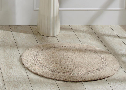 Better Trends Tapete Redondo para BaÃ±o de 30" de DiÃ¡metro, Tapete de BaÃ±o Elegante y Reversible, AlgodÃ³n Extra Suave para MÃ¡xima Comodidad, Absorbente, Ideal para BaÃ±os Medios y Tocadores, ColecciÃ³n (Sand) Lux