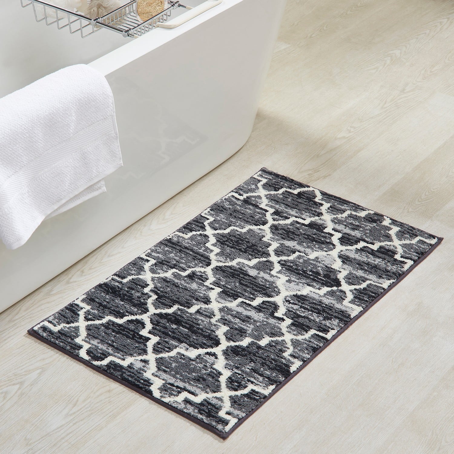 Better Trends Tapete Rectangular para BaÃ±o de 24" x 40", 100% AlgodÃ³n, Suave, Absorbente de Agua, Tapete Antideslizante, Lavable a MÃ¡quina, Tapetes para BaÃ±o, Tocador, Ducha, Tina â€“ ColecciÃ³n Savio - Gris