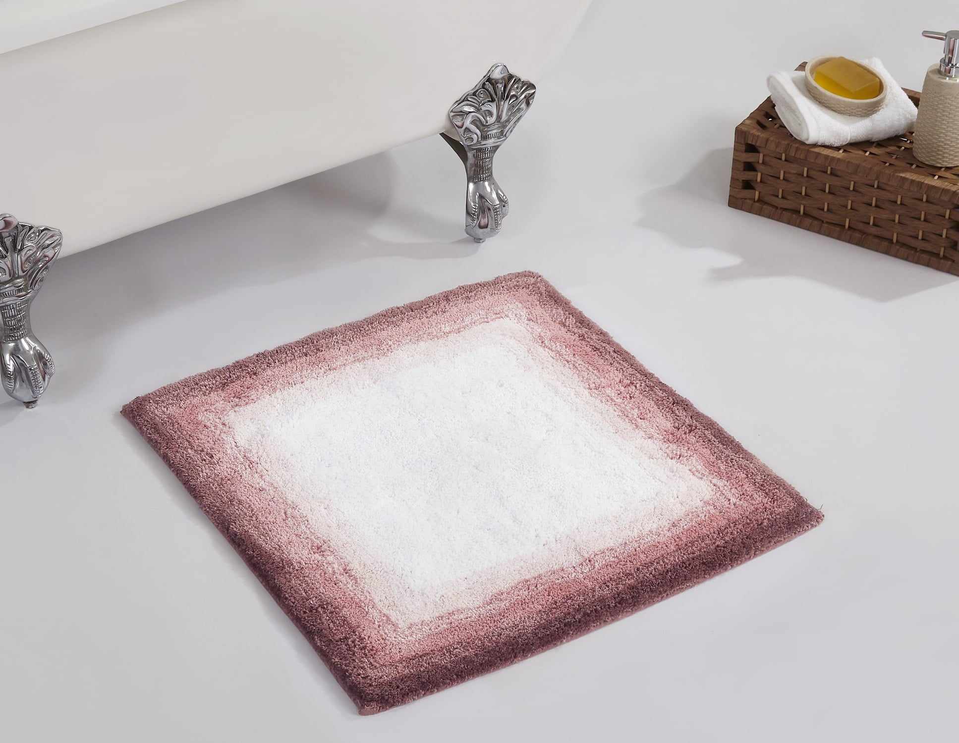 Better Trends Tapete de BaÃ±o Cuadrado 24" x 24", Tapete de BaÃ±o Antideslizante 100% AlgodÃ³n, Absorbente de Agua, Tapete de BaÃ±o Lavable a MÃ¡quina, Rosa - ColecciÃ³n Torrent
