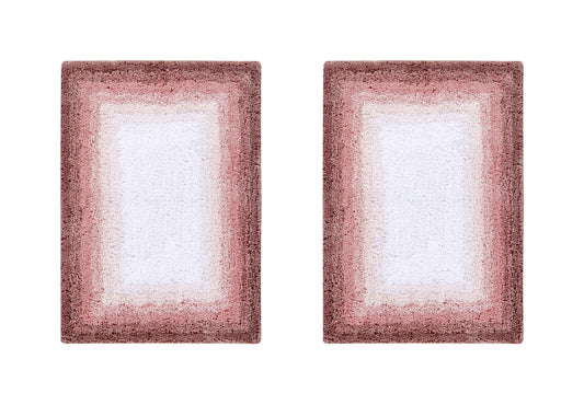 Better Trends 2 Piece Bathroom Rug Set, 100% Cotton, Extra Soft Tufted Bath Mat, Water Absorbent & Non Slip Bath Rug, (Rose) Torrent Collection