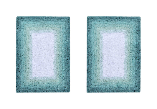 Better Trends 2 Piece Bathroom Rug Set, 100% Cotton, Extra Soft Tufted Bath Mat, Water Absorbent & Non Slip Bath Rug, (Turquoise) Torrent Collection