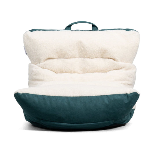 Big Joe Roma Kid's Bean Bag Chair, Oat Sherpa and Sage, Vegan Suede, 2 feet