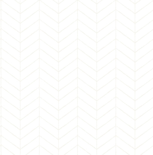 Bison Off-White Herringbone Wallpaper, 20.5-in by 33-ft, 56.4 sq. ft