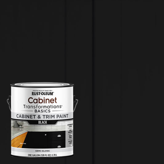 2 Pack, Black, Rust-Oleum Cabinet Transformations Basics Semi-Gloss Cabinet and Trim Paint- Gallon