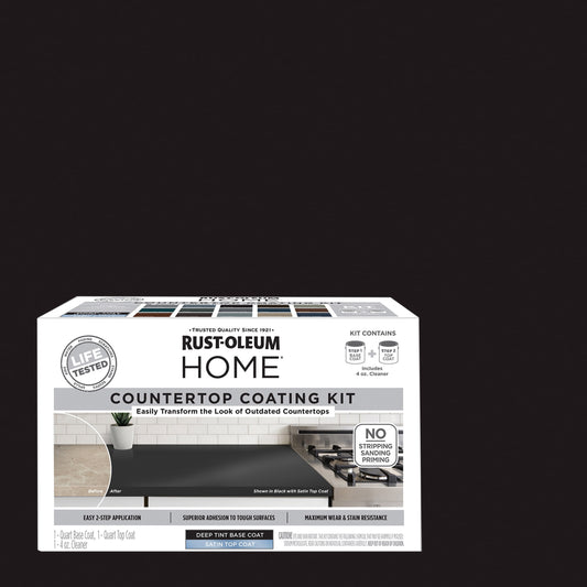 Black, Rust-Oleum HOME Countertop Satin Coating Kit-38496301T, Quart