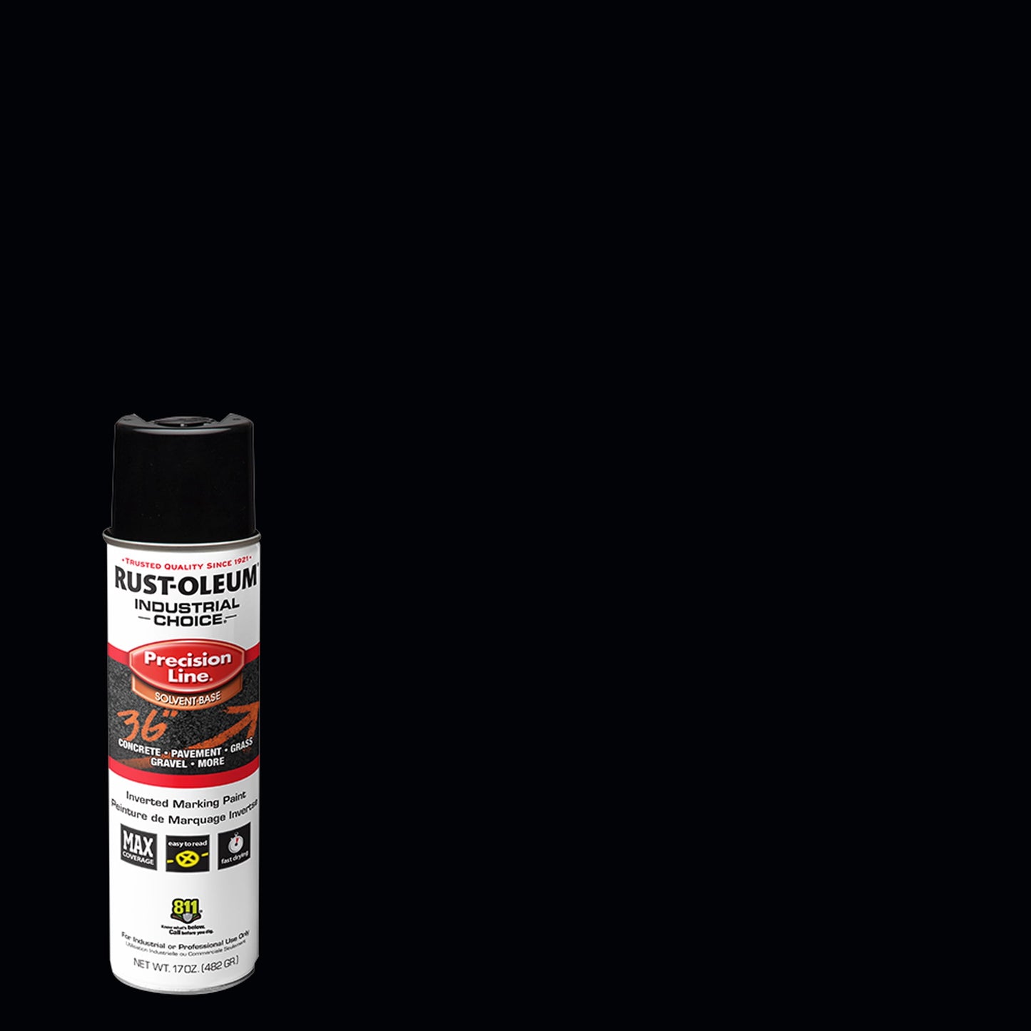 12 Pack, Black, Rust-Oleum Precision Line Marking Flat Spray Paint- 17 oz